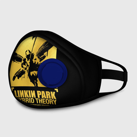 Маска из неопрена с принтом Hybrid Theory 20th Anniversary в городе Новоалтайск, неопрен 100% | Форма огибающая нос. Резинки для ушей с дополнительной резинкой на затылке. Клапан для выдоха для активного дыхания при занятиях спортом. Эластичный материал маски и окантовки для лучшего растяжения и прилегания маски.  | chester bennington | hybrid theory | linkin park | rock | беннингтон | линкин парк | рок | честер