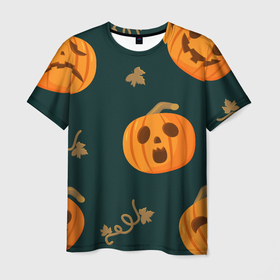 Мужская футболка 3D с принтом Happy Halloween в Екатеринбурге, 100% полиэфир | прямой крой, круглый вырез горловины, длина до линии бедер | horror | страшный | ужасы | хеллоуин