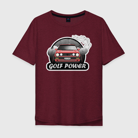Мужская футболка хлопок Oversize с принтом Golf power в Белгороде, 100% хлопок | свободный крой, круглый ворот, “спинка” длиннее передней части | Тематика изображения на принте: car | drift | golf | race | автомобиль | гольф | гонки | дрифт | машина