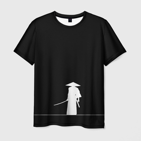 Мужская футболка 3D с принтом Одинокий самурай в Тюмени, 100% полиэфир | прямой крой, круглый вырез горловины, длина до линии бедер | japan | аниме | вакидзаси | катакана | катана | мафия | меч | самурай | танто | тати | хирогана | якудза | японец | япония | японский