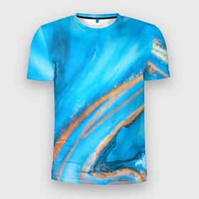 Мужская футболка 3D Slim с принтом Краски в Петрозаводске, 100% полиэстер с улучшенными характеристиками | приталенный силуэт, круглая горловина, широкие плечи, сужается к линии бедра | абстракция | блестки | краска | фон
