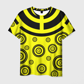 Мужская футболка 3D с принтом КРУГИ в Тюмени, 100% полиэфир | прямой крой, круглый вырез горловины, длина до линии бедер | Тематика изображения на принте: абстракция | геометрия | киберпанк | круги | полукруги | узор