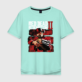 Мужская футболка хлопок Oversize с принтом Red Dead Redemption в Белгороде, 100% хлопок | свободный крой, круглый ворот, “спинка” длиннее передней части | dead | game | red | redemption | revolver | rockstar | боевик | вестерн | деад | дед | дэад | дэд | игра | ковбой | револьвер | ред | редемптион | рокстар | рэд | рэдэмптион