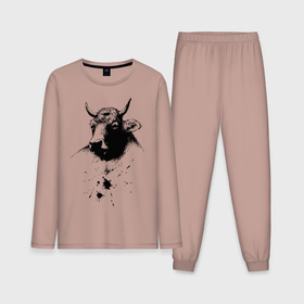 Мужская пижама хлопок (с лонгсливом) с принтом Бык в Курске,  |  | 2021 | бык | год быка | год коровы | новый год | символ года