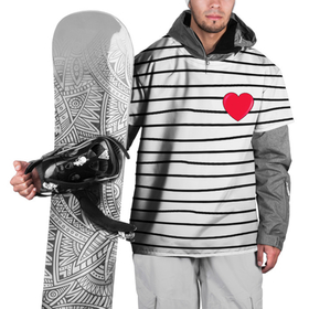 Накидка на куртку 3D с принтом Полоски с сердцем в Тюмени, 100% полиэстер |  | Тематика изображения на принте: любовь | милый | модный | полоски | розовый | семья | сердце | чёрный