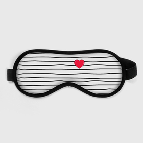 Маска для сна 3D с принтом Полоски с сердцем в Тюмени, внешний слой — 100% полиэфир, внутренний слой — 100% хлопок, между ними — поролон |  | любовь | милый | модный | полоски | розовый | семья | сердце | чёрный