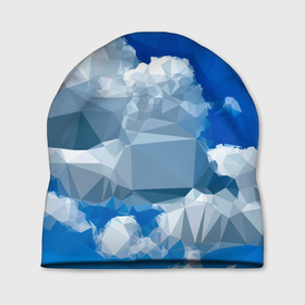 Шапка 3D с принтом Полигональные Облака , 100% полиэстер | универсальный размер, печать по всей поверхности изделия | abstract | nature | polygonal | абстракция | геометрические фигуры | геометрия | небо | облака | полигональные облака | полигональный | полигоны | природа