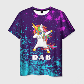 Мужская футболка 3D с принтом ЕДИНОРОГ DAB , 100% полиэфир | прямой крой, круглый вырез горловины, длина до линии бедер | animals | dab | dance | unicorn | unicorns | даб | движение | единорог | единороги | животные | мем | мемы | прикол | приколы | радуга | радужный | разноцветный | танец
