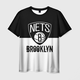 Мужская футболка 3D с принтом Бруклирн в Санкт-Петербурге, 100% полиэфир | прямой крой, круглый вырез горловины, длина до линии бедер | brooklyn | nba | америка | баскетбол | бруклирн | нба | нью йорк | спорт