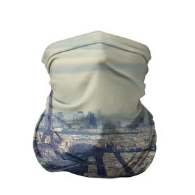 Бандана-труба 3D с принтом Париж в Екатеринбурге, 100% полиэстер, ткань с особыми свойствами — Activecool | плотность 150‒180 г/м2; хорошо тянется, но сохраняет форму | Тематика изображения на принте: город | париж | улицы города | франция | эйфелевая башня