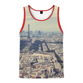 Мужская майка 3D с принтом Париж в Тюмени, 100% полиэстер | круглая горловина, приталенный силуэт, длина до линии бедра. Пройма и горловина окантованы тонкой бейкой | город | париж | улицы города | франция | эйфелевая башня