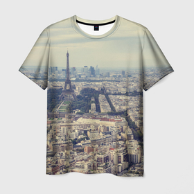 Мужская футболка 3D с принтом Париж в Екатеринбурге, 100% полиэфир | прямой крой, круглый вырез горловины, длина до линии бедер | город | париж | улицы города | франция | эйфелевая башня