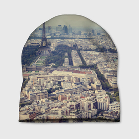 Шапка 3D с принтом Париж в Екатеринбурге, 100% полиэстер | универсальный размер, печать по всей поверхности изделия | город | париж | улицы города | франция | эйфелевая башня