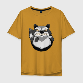 Мужская футболка хлопок Oversize с принтом Сердитый Енот в Санкт-Петербурге, 100% хлопок | свободный крой, круглый ворот, “спинка” длиннее передней части | angry | art | bandit | cute | evil | fat | grunpy | illustration | mad | raccoon | raccoons | rage | raging | арт | бандит | безумный | вор | енотами | енотик | еноты | забавный | злобный | злой | иллюстрация | милый | прикол | пушистый | сме