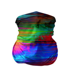 Бандана-труба 3D с принтом Glitch color storm , 100% полиэстер, ткань с особыми свойствами — Activecool | плотность 150‒180 г/м2; хорошо тянется, но сохраняет форму | clouds | color | glitch | gradient | storm | глитч | градиент | краски | небо | облака | шторм