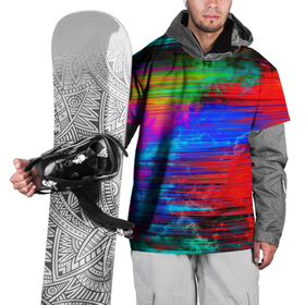 Накидка на куртку 3D с принтом Glitch color storm , 100% полиэстер |  | clouds | color | glitch | gradient | storm | глитч | градиент | краски | небо | облака | шторм
