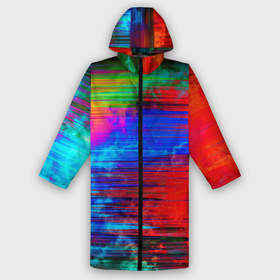 Дождевик унисекс 3D с принтом Glitch color storm в городе Новоалтайск,  |  | clouds | color | glitch | gradient | storm | глитч | градиент | краски | небо | облака | шторм