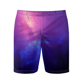 Мужские шорты спортивные с принтом Туманность в Курске,  |  | вселенная | космос | краски | плазма | туманность