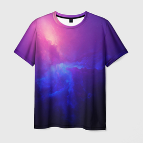 Мужская футболка 3D с принтом Туманность в Тюмени, 100% полиэфир | прямой крой, круглый вырез горловины, длина до линии бедер | Тематика изображения на принте: вселенная | космос | краски | плазма | туманность