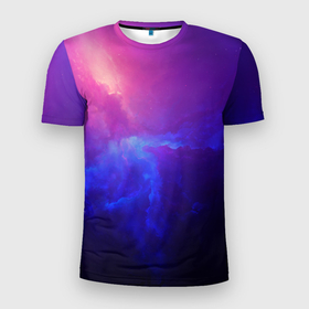 Мужская футболка 3D спортивная с принтом Туманность в Тюмени, 100% полиэстер с улучшенными характеристиками | приталенный силуэт, круглая горловина, широкие плечи, сужается к линии бедра | Тематика изображения на принте: вселенная | космос | краски | плазма | туманность