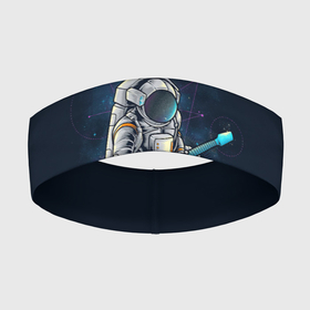 Повязка на голову 3D с принтом Космонавт с гитарой в Курске,  |  | арт | астронавт | гитара | гитарист | звезда | звёзды | космонавт | космос | ночь | рисунок | скафандр