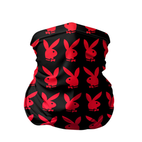 Бандана-труба 3D с принтом playboy в Белгороде, 100% полиэстер, ткань с особыми свойствами — Activecool | плотность 150‒180 г/м2; хорошо тянется, но сохраняет форму | black | love | playboy | rabbit | red | красный | кролик. | любовь | плейбой | черный