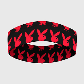 Повязка на голову 3D с принтом playboy в Тюмени,  |  | black | love | playboy | rabbit | red | красный | кролик. | любовь | плейбой | черный