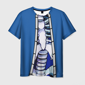 Мужская футболка 3D с принтом КУРТКА САНСА (SANS) в Курске, 100% полиэфир | прямой крой, круглый вырез горловины, длина до линии бедер | sans | undertale | андертале | андертейл | игра | куртка sans | куртка санса | подземная история | подземная сказка | санс | ундертале
