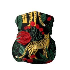 Бандана-труба 3D с принтом Леопарды и цветы в Екатеринбурге, 100% полиэстер, ткань с особыми свойствами — Activecool | плотность 150‒180 г/м2; хорошо тянется, но сохраняет форму | leopard | животные | звери | леопард | леопарды | листья | принт животных | принт с животными | природа | растения | роза | розы | тропики | хищники | цветок | цветы
