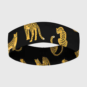 Повязка на голову 3D с принтом Леопарды в Курске,  |  | leopard | дикие звери | животные | звери | коты | кошки | леопарды | хищники | черный