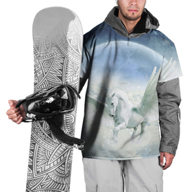 Накидка на куртку 3D с принтом Пегас в Санкт-Петербурге, 100% полиэстер |  | белая лошдь | белый конь | конь | лошадь | пегас
