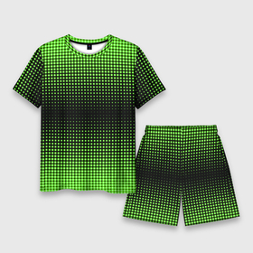 Мужской костюм с шортами 3D с принтом Симметрия в Курске,  |  | зеленые круги | зеленый круг | паттерн точек | симметричность | симметрия | точки