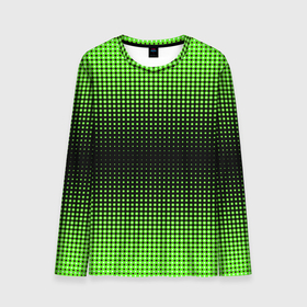 Мужской лонгслив 3D с принтом Симметрия в Белгороде, 100% полиэстер | длинные рукава, круглый вырез горловины, полуприлегающий силуэт | зеленые круги | зеленый круг | паттерн точек | симметричность | симметрия | точки