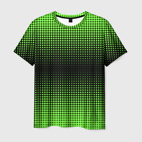 Мужская футболка 3D с принтом Симметрия в Тюмени, 100% полиэфир | прямой крой, круглый вырез горловины, длина до линии бедер | зеленые круги | зеленый круг | паттерн точек | симметричность | симметрия | точки