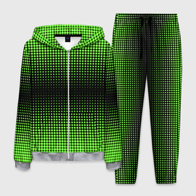Мужской костюм 3D с принтом Симметрия в Петрозаводске, 100% полиэстер | Манжеты и пояс оформлены тканевой резинкой, двухслойный капюшон со шнурком для регулировки, карманы спереди | зеленые круги | зеленый круг | паттерн точек | симметричность | симметрия | точки