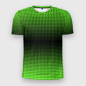 Мужская футболка 3D Slim с принтом Симметрия в Екатеринбурге, 100% полиэстер с улучшенными характеристиками | приталенный силуэт, круглая горловина, широкие плечи, сужается к линии бедра | зеленые круги | зеленый круг | паттерн точек | симметричность | симметрия | точки