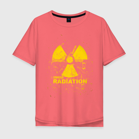 Мужская футболка хлопок Oversize с принтом радиация знак в Белгороде, 100% хлопок | свободный крой, круглый ворот, “спинка” длиннее передней части | опасность | радиация | символ | советский | чернобыль