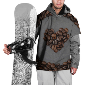Накидка на куртку 3D с принтом Люблю кофе в Петрозаводске, 100% полиэстер |  | бариста | зерна | кофе | любитель кофе
