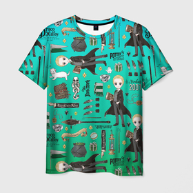 Мужская футболка 3D с принтом Драко в Новосибирске, 100% полиэфир | прямой крой, круглый вырез горловины, длина до линии бедер | draco malfoy | harry potter | vdzabma | гарри поттер | драко малфой | дрейко малфой