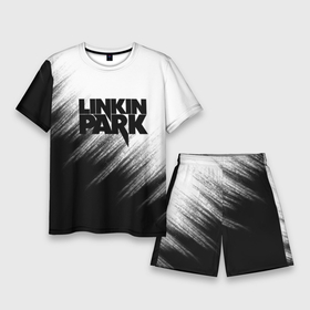 Мужской костюм с шортами 3D с принтом Linkin Park в Екатеринбурге,  |  | linkin park | music | rok | брэд делсон | гитара | джо хан | кайл кристнер | линкин парк | майк шинода | марк уэйкфилд | музыка | роб бурдон | рок | феникс фаррелл | честер беннингтон