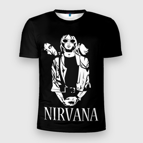 Мужская футболка 3D Slim с принтом NIRVANA в Курске, 100% полиэстер с улучшенными характеристиками | приталенный силуэт, круглая горловина, широкие плечи, сужается к линии бедра | grange | kobain | kurt | music | nirvana | punk | rock | usa | гранж | кобэйн | курт | нирвана | панк | рок