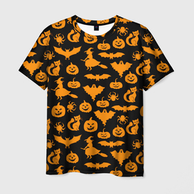 Мужская футболка 3D с принтом Halloween в Тюмени, 100% полиэфир | прямой крой, круглый вырез горловины, длина до линии бедер | 31 октября | halloween | halowen | ведьма | день всех святых | джек | костюм | кровь | лого | монстр | надпись | праздник | приведение | призрак | светильник | символ | страшная | тыква | ужасы | хеллоуин | хеллуин