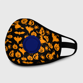 Маска из неопрена с принтом Halloween в городе Новоалтайск, неопрен 100% | Форма огибающая нос. Резинки для ушей с дополнительной резинкой на затылке. Клапан для выдоха для активного дыхания при занятиях спортом. Эластичный материал маски и окантовки для лучшего растяжения и прилегания маски.  | 31 октября | halloween | halowen | ведьма | день всех святых | джек | костюм | кровь | лого | монстр | надпись | праздник | приведение | призрак | светильник | символ | страшная | тыква | ужасы | хеллоуин | хеллуин