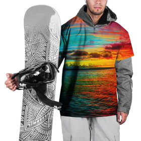 Накидка на куртку 3D с принтом Glitch Sunset в Тюмени, 100% полиэстер |  | Тематика изображения на принте: clouds | glitch | ocean | sea | sky | sun | sunset | water | вода | глитч | море | небо | облака | океан | солнце