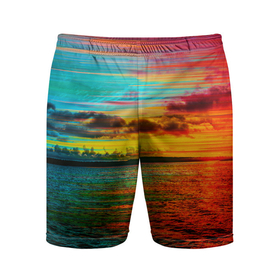 Мужские шорты спортивные с принтом Glitch Sunset в Курске,  |  | Тематика изображения на принте: clouds | glitch | ocean | sea | sky | sun | sunset | water | вода | глитч | море | небо | облака | океан | солнце