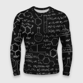 Мужской рашгард 3D с принтом Химические Формулы ,  |  | атом | буквы | молекула | подарок | учителю | физика | формулы | химичке | химия | цифры