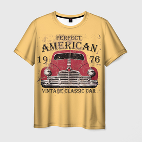 Мужская футболка 3D с принтом Американский ретро автомобиль в Тюмени, 100% полиэфир | прямой крой, круглый вырез горловины, длина до линии бедер | автомобили семидесятых | винтаж. | винтажные автомобили | ретро | ретро авто