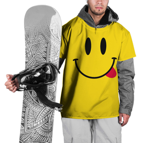 Накидка на куртку 3D с принтом Смайлик в Курске, 100% полиэстер |  | cheerful | emoticon | icon | joy | smile | tongue | веселый | значок | радость | смайлик | улыбка | язык