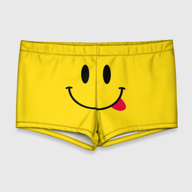 Мужские купальные плавки 3D с принтом Смайлик , Полиэстер 85%, Спандекс 15% |  | Тематика изображения на принте: cheerful | emoticon | icon | joy | smile | tongue | веселый | значок | радость | смайлик | улыбка | язык