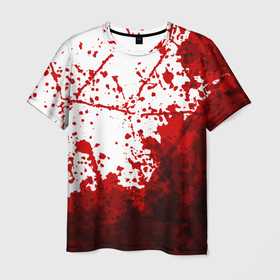 Мужская футболка 3D с принтом HALLOWEEN BLOOD в Екатеринбурге, 100% полиэфир | прямой крой, круглый вырез горловины, длина до линии бедер | halloween | праздник хэллоуин | страшный | тыква. | ужас | хэллоуин | хэллоуин 2020